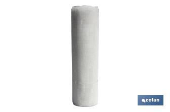 PVC square mesh | Mesh aperture of 10mm | Available in white | Size: 1 x 25mm - Cofan