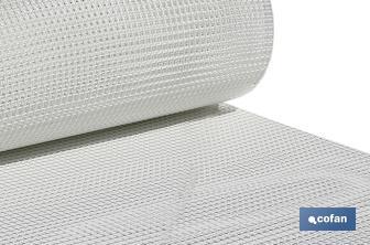 Malla de PVC | Hueco cuadrado de 10 mm | Color blanco | Medida 1 x 25 m - Cofan