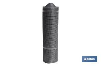 Grillage en PVC | Maille carrée de 10 mm | Couleur gris argent | Dimension de 1 x 25 m - Cofan