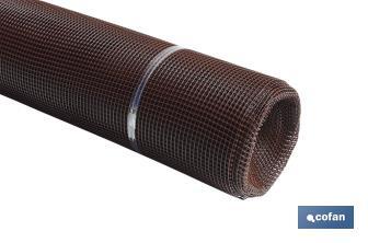 Grillage en PVC | Maille carrée de 10 mm | Couleur marron | Dimension de 1 x 25 m - Cofan