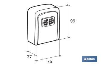 Boîtier de sécurité pour clés | Combinaison de 4 chiffres modifiable - Cofan