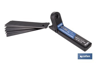 Recambio de cuchillas para cúter profesional | Hojas negras con afilado láser | Pack de 10 cuchillas SK2 | Disponible en 3 medidas - Cofan