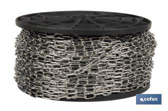 Chaîne calibrée en acier inoxydable A4 pour ancres et bouées | Différentes mesures de diamètres et le prix au mètre - Cofan