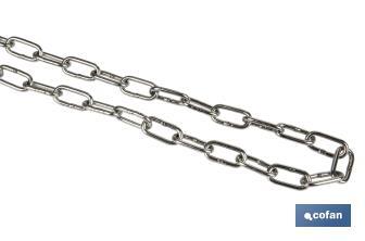 Chaîne calibrée en acier inoxydable A4 pour ancres et bouées | Différentes mesures de diamètres et le prix au mètre - Cofan