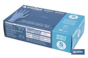 Boîte de 100 unités de gants de nitrile | Fins et élastiques | Non poudrés | Commodes et agréable au toucher - Cofan