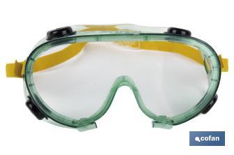 Anti-fog safety goggles | Comfortable and lightweight goggles | Adjustable headband - Cofan