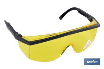 Óculos de segurança I Lente Cor amarelo I Protecção UV I EN 166 - Cofan