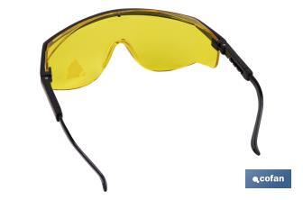 Óculos de segurança I Lente Cor amarelo I Protecção UV I EN 166 - Cofan