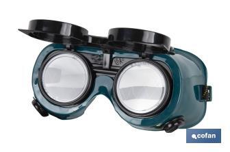 Safety welding goggles | Suitable for welders | Flip-up lenses | EN 166/EN 175 - Cofan