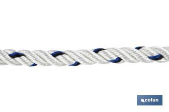 Harness safety rope | Size: 1.5m | Ø12mm | Supplied with buckles and thimbles - Cofan