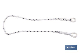Corde de sécurité pour harnais | Dimension de 1,5 m | Ø12 mm | Avec boucles et cosses - Cofan