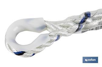 Corda di sicurezza per imbracatura | Dimensioni: 1,5 m | Ø12 mm | Con fibbie e gasse - Cofan