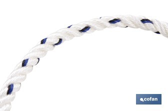 Harness safety rope | Size: 1.5m | Ø12mm | Supplied with buckles and thimbles - Cofan