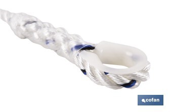 Corde de sécurité pour harnais | Dimension de 1,5 m | Ø12 mm | Avec boucles et cosses - Cofan
