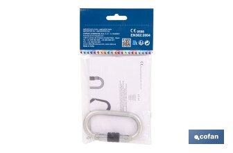 Mosquetão de segurança I Com rosca de segurança I Resistência 25kN I EN 362 I Classe B I Cat III - Cofan