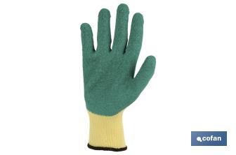 Canvas glove with latex palm | Correct adhesion and tough gloves | Ideal for manual tasks | Comfortable and adjustable gloves - Cofan