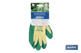 Guantes de tela y palma de látex | Adherencia correcta y resistentes | Ideales para trabajos manuales | Cómodos y adaptables - Cofan