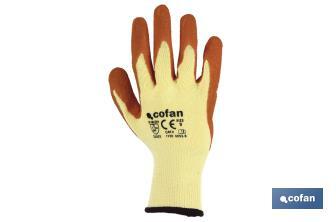 Guantes de tela y palma de látex | Adherencia correcta y resistentes | Ideales para trabajos manuales | Cómodos y adaptables - Cofan