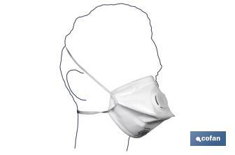 FFP2 NR (D) face mask | Disposable face mask | Integrated exhalation valve | White - Cofan