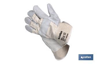 Split leather work gloves | Special for loading and unloading goods | Industrial design and tough gloves - Cofan