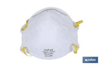 Masque FFP1 (D) | Non réutilisable | Efficacité de filtration supérieure à 90 % | Pack de 20 ou 3 unités - Cofan