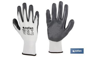 Gants 100 % en polyester | Imprégnés pour une plus grande sécurité | Flexibles | Protection et confort | Sans coutures - Cofan