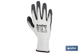 Gants 100 % en polyester | Imprégnés pour une plus grande sécurité | Flexibles | Protection et confort | Sans coutures - Cofan