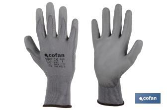 Gants 100 % en polyester | Imprégnés pour une plus grande sécurité | Flexibles | Protection et confort | Sans coutures - Cofan