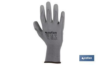 Gants 100 % en polyester | Imprégnés pour une plus grande sécurité | Flexibles | Protection et confort | Sans coutures - Cofan