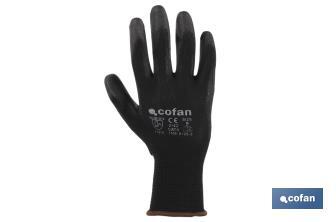 Guantes 100 % de poliéster | Impregnados para mayor seguridad | Flexibles | Protección y confort | Sin costuras - Cofan