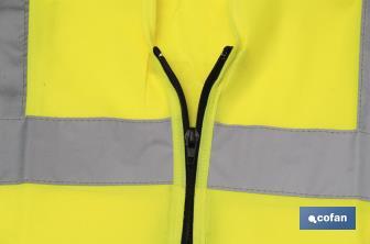 Gilet jaune de haute visibilité I Avec fermeture éclair I Plusieurs tailles disponibles - Cofan