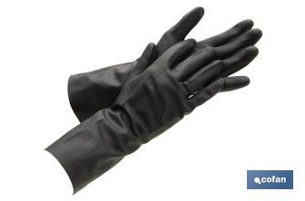 Gants en néoprène noir | Idéaux pour le contact avec les acides y détergents | Parfaits pour la métallurgie et la mécanique - Cofan