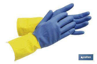 Gants de ménage renforcés | 100 % latex | Idéaux pour le contact avec les détergents, les solvants et les produits chimiques - Cofan