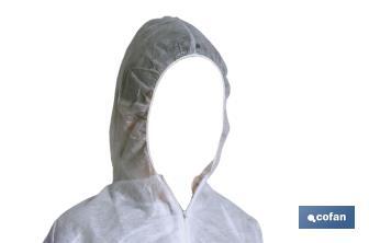 Safety coverall | White | Disposable coverall | Polypropylene | Available in various sizes - Cofan