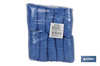 Copriscarpe blu | Realizzato in polietilene clorato | Usa e getta | 100 unità - Cofan