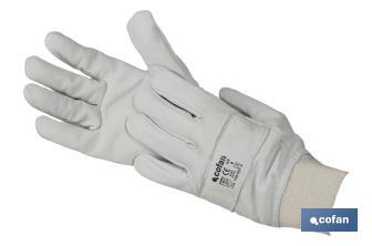 Adjustable reinforced grain leather gloves | Excellent grip and protection | Comfortable and tough gloves - Cofan