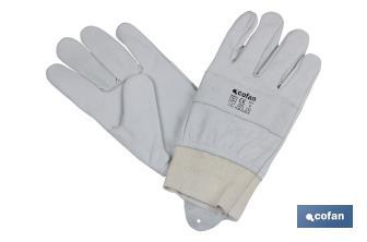 Guantes ajustables de piel flor reforzados | Excelente sujeción y protección | Cómodos y resistentes | Para múltiples tareas - Cofan