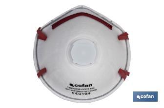 Masque FFP3 NR | Avec valve extra confort | Protection auto-filtrante | Pack de 10 unités - Cofan