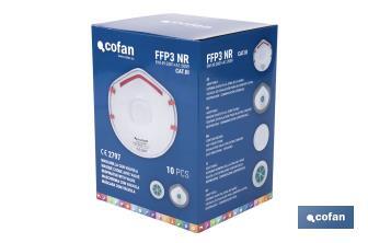 Masque FFP3 NR | Avec valve extra confort | Protection auto-filtrante | Pack de 10 unités - Cofan