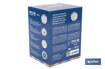 Masque FFP3 NR | Avec valve extra confort | Protection auto-filtrante | Pack de 10 unités - Cofan