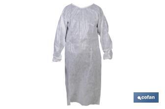 Surgical protective gown | Disposable gown | White | Polypropylene - Cofan