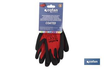 Gants imprégnés de nitrile Modèle Sandy Coating | Idéaux pour la motorisation, la construction et la manipulation d'huiles - Cofan