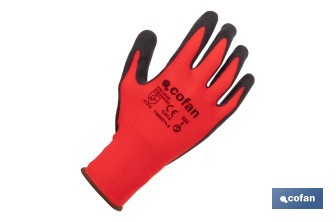 Guanti rivestiti di nitrile Modello Sandy Coating | Ideali per il settore automobilistico, edile e per maneggiare oli - Cofan