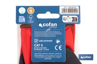 Guanti rivestiti di nitrile Modello Sandy Coating | Ideali per il settore automobilistico, edile e per maneggiare oli - Cofan