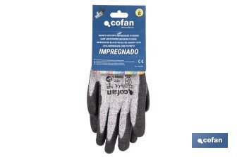 Guantes anticorte ultraligeros impregnados de PU negro | Protección mecánica | EN 388 4X43D – EN 21420 | Disponibles desde la talla 7 hasta la 11 - Cofan
