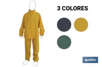 Rain Suit | PVC & Polyurethane | Several Colours | With two pockets and hidden hook in the neck - Cofan