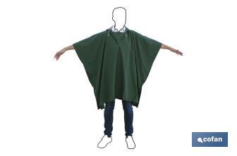 Poncho de Agua | Color Verde | Fabricado en PVC/Poliéster | Talla Única | Poncho Antilluvia - Cofan