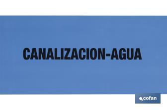 Cinta Balizamiento "CANALIZACIÓN AGUA" - Cofan