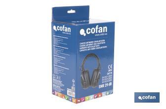 Cascos antirruido con Bluetooth | Reducción de sonido (SNR) 29 dB | Protección auditiva con micrófono y control de volumen - Cofan
