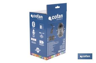Cascos antirruido con Bluetooth | Reducción de sonido (SNR) 29 dB | Protección auditiva con micrófono y control de volumen - Cofan